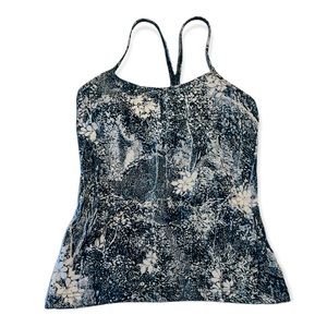 Lululemon Power Y Tank Blue Floral Print